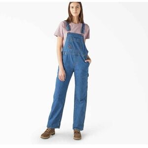 Dickie’s Women's Relaxed Fit Blue Denim Overalls
